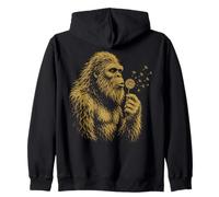 Bigfoot Blowing Dandelion Wishes Sasquatch Vintage Graphic Felpa con Cappuccio