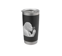 Bigfoot Blowing Wishes Dandelion Vintage Sasquatch Bicchiere termico in acciaio inox doppia parete
