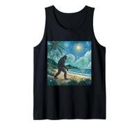 Bigfoot cammina sulla spiaggia sotto il cielo tropicale stellato Canotta