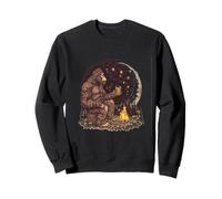 Bigfoot Camping Avventura sotto la luna stelle notte Felpa