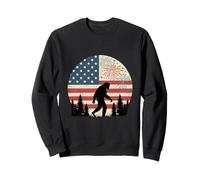 Bigfoot celebra sotto i fuochi d'artificio del 4 luglio e la bandiera Felpa