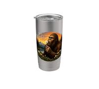 Bigfoot che soffia tarassaco amante natura sasquatch criptide Bicchiere termico in acciaio inox doppia parete