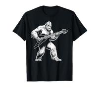 Bigfoot Che Suona V Chitarra Volante Divertente Chitarrista Uomini Donne Maglietta
