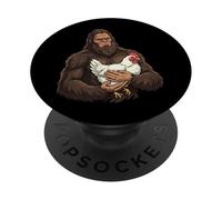 Bigfoot Che Tiene In Braccio Un Pollo PopSockets PopGrip Adesivo