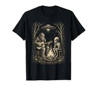 Bigfoot - Chitarra Alien Campfire UFO Funny Cozy Paranormal Maglietta