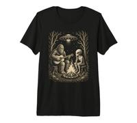 Bigfoot - Chitarra Alien Campfire UFO Funny Cozy Paranormal Maglietta Premium