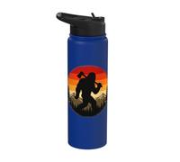 Bigfoot Con Axe Mountain Forest Sasquatch Stainless Steel Insulated Water Bottle