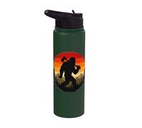 Bigfoot Con Axe Mountain Forest Sasquatch Stainless Steel Insulated Water Bottle