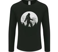 Bigfoot Con Uno Sfondo Di Luna Uomo Manica Lunga T-Shirt