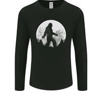 Bigfoot Con Uno Sfondo Di Luna Uomo Manica Lunga T-Shirt