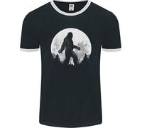 Bigfoot Con Uno Sfondo Di Luna Uomo Ringer T-Shirt FotL