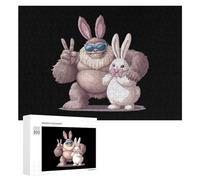 Bigfoot Coniglietto Pasqua Giorno Sasquatch Puzzle per adulti Famiglia Attività Giochi Home Decor Puzzle 300 PCS