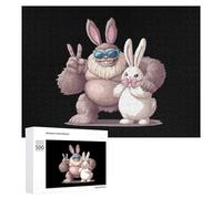 Bigfoot Coniglietto Pasqua Giorno Sasquatch Puzzle per adulti Famiglia Attività Giochi Home Decor Puzzle 500 PCS