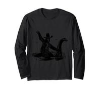 Bigfoot Cowboy on Nessie - Regalo del mostro di Loch Ness di Sasquatch Maglia a Manica