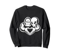 Bigfoot e Alien Amicizia Paranormale Amore Sasquatch UFO Felpa