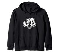 Bigfoot e Alien Amicizia Paranormale Amore Sasquatch UFO Felpa con Cappuccio