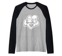 Bigfoot e Alien Amicizia Paranormale Amore Sasquatch UFO Maglia con Maniche Raglan