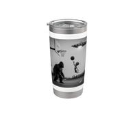 Bigfoot e un alieno che giocano a basket cerchi Sasquatch Bicchiere termico in acciaio inox doppia parete
