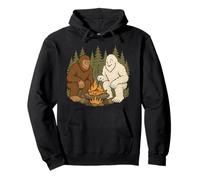 Bigfoot e Yeti Cucinare Pesce Pesca da falò Felpa con Cappuccio