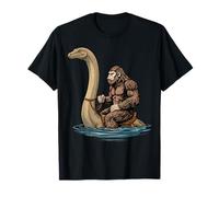 Bigfoot Equitazione Loch Ness Mostro Divertente Cryptid Maglietta