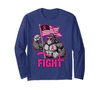 Bigfoot Fighting Cancer Sasquatch - Nastro Rosa Maglia a Manica