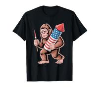 Bigfoot Fireworks Sasquatch Independence Day 4 luglio Maglietta