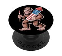 Bigfoot Fireworks Sasquatch Independence Day 4 luglio PopSockets PopGrip Adesivo