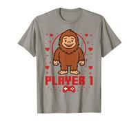 Bigfoot Gamer Couple Capybara Retro Pixel Arcade Maglietta