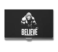 Bigfoot I Believe Sasquatch, porta biglietti da visita, sottile, in metallo, per carte di credito, per uomini e donne, 9,4 x 5,6 x 0,8 cm, Stile:, Taglia unica