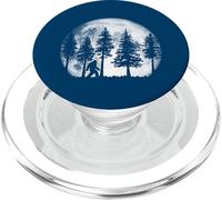Bigfoot in the Forest Hiding at Night Full Moon Trees Nature PopSockets PopGrip per MagSafe