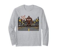 Bigfoot Keep out - Divertente criptide Che avverte Il Mostro della Foresta Maglia a Manica