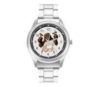 Bigfoot Let's Rock - Orologio da polso al quarzo, in acciaio inox, con numeri arabi, unisex, Stile:, regular, MHXYZHW