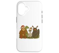 Bigfoot Loch Ness Monster Mothman Alien Cryptid Christmas Custodia per iPhone 16