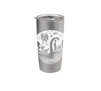 Bigfoot Loch Ness Mostro Luna Foresta Cryptid UFO Alien Bicchiere termico in acciaio inox doppia parete