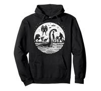 Bigfoot Loch Ness Mostro Luna Foresta Cryptid UFO Alien Felpa con Cappuccio