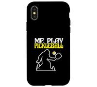 Bigfoot Lover Sasquatch Yeti Funny Me Gioca a Pickleball Custodia per iPhone X/XS