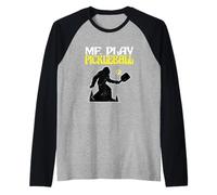 Bigfoot Lover Sasquatch Yeti Funny Me Gioca a Pickleball Maglia con Maniche Raglan