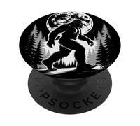 Bigfoot Moonlight Sasquatch Forest Cryptid Outdoor Moon PopSockets PopGrip Adesivo