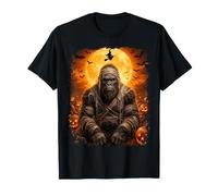 Bigfoot Mummy in Creepy Pumpkin Patch su Halloween Sasquatch Maglietta