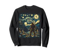 Bigfoot nella notte della foresta stellata ispirato a Van Gogh Art Felpa