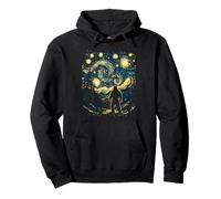 Bigfoot nella notte della foresta stellata ispirato a Van Gogh Art Felpa con Cappuccio