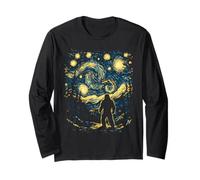 Bigfoot nella notte della foresta stellata ispirato a Van Gogh Art Maglia a Manica