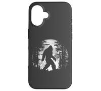 Bigfoot Night Stroll Cool Full Moon & Tree Tunnel Sasquatch Custodia per iPhone 16