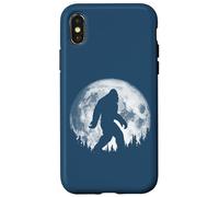 Bigfoot Night Stroll! Cool Full Moon & Trees Sasquatch Custodia per iPhone X/XS