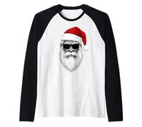 Bigfoot - Occhiali da Sole con Babbo Natale Divertente Maglia con Maniche Raglan