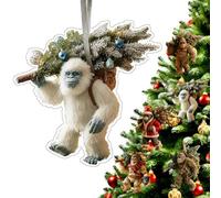 Bigfoot Ornamento natalizio - Myth Meets Holiday Magic, divertente decorazione 2D in acrilico per albero di Natale, collezione meraviglie della fauna selvatica, ornamento divertente regalo unico per