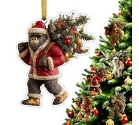 Bigfoot Ornamento natalizio - Myth Meets Holiday Magic, divertente decorazione 2D in acrilico per albero di Natale, collezione meraviglie della fauna selvatica, ornamento divertente regalo unico per