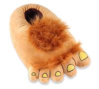 Bigfoot - Pantofole da uomo delle caverne, mostro peloso, in peluche, per adulti e bambini, cachi, Large