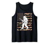 Bigfoot Patriottico con Fucile sulla Bandiera Americana Mimetica USA 2A Canotta