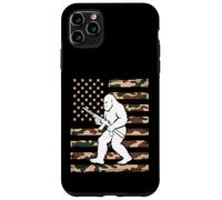 Bigfoot patriottico con fucile sulla bandiera americana mimetica USA 2A Custodia per iPhone 11 Pro Max